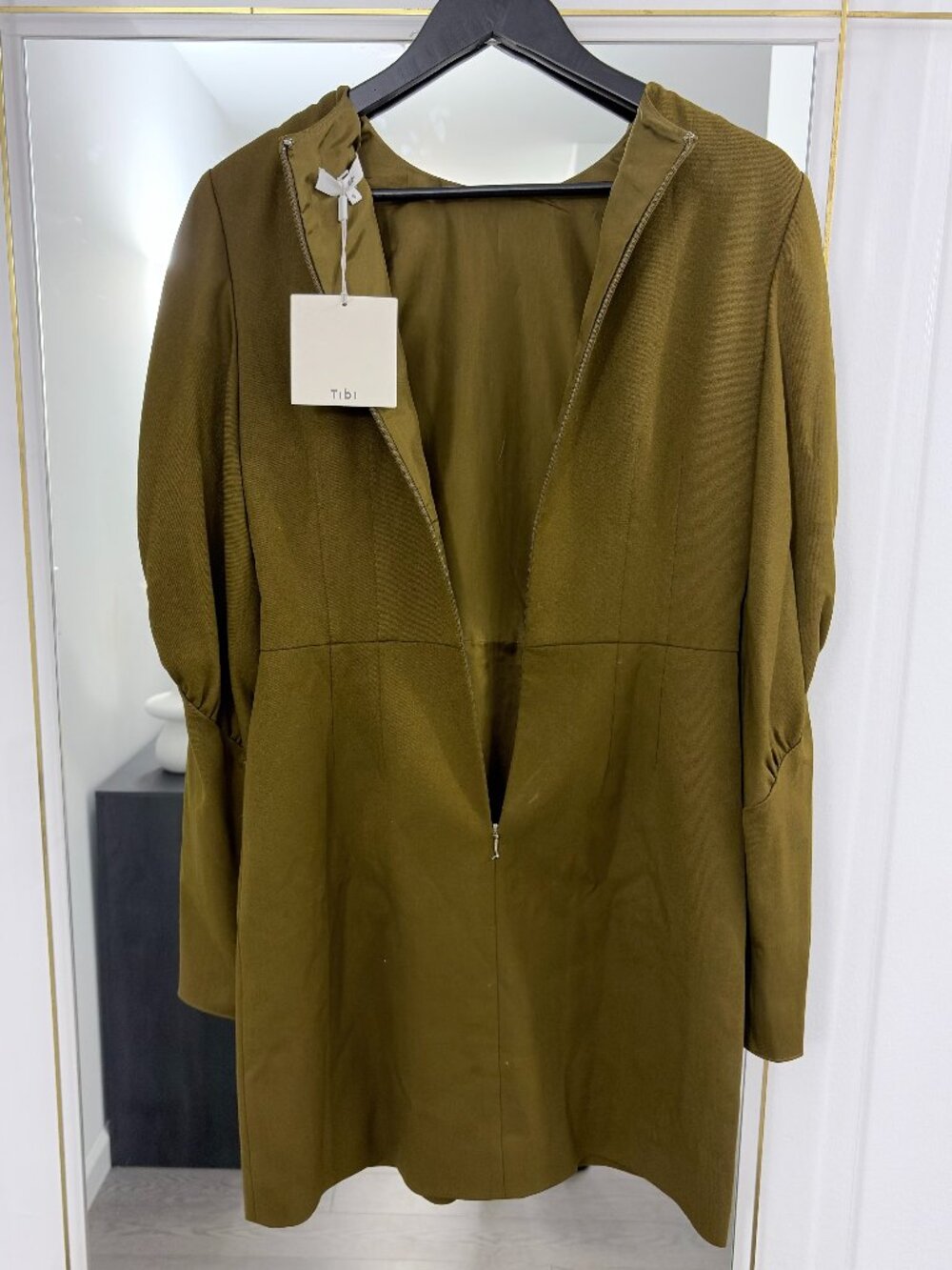 TIBI Florence Puffed Sleeve Twill Dress *BRAND NEW WITH TAGS* - Picture 6 of 7